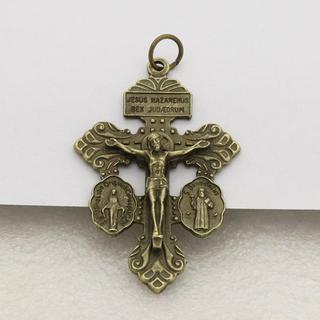 CLKLACEMASK 6 Cái Thánh Giá Công Giáo, Hợp Kim Có Thiết Kế Huy Chương Pardon Crucifix, 1.4 × 2.2 Inch Phần Mân Côi Công Giáo Đa Năng Chất Lượng Cao