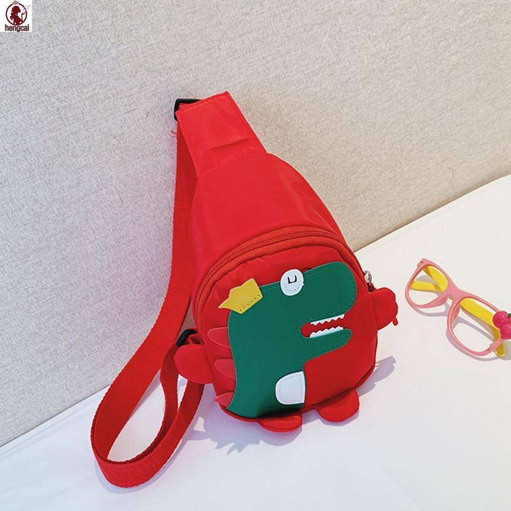 Túi đeo ngực trẻ em Túi đeo chéo Túi đeo chéo hình khủng long hoạt hình Kawaii có khóa kéo cho du lịch ngoài trời hàng ngày