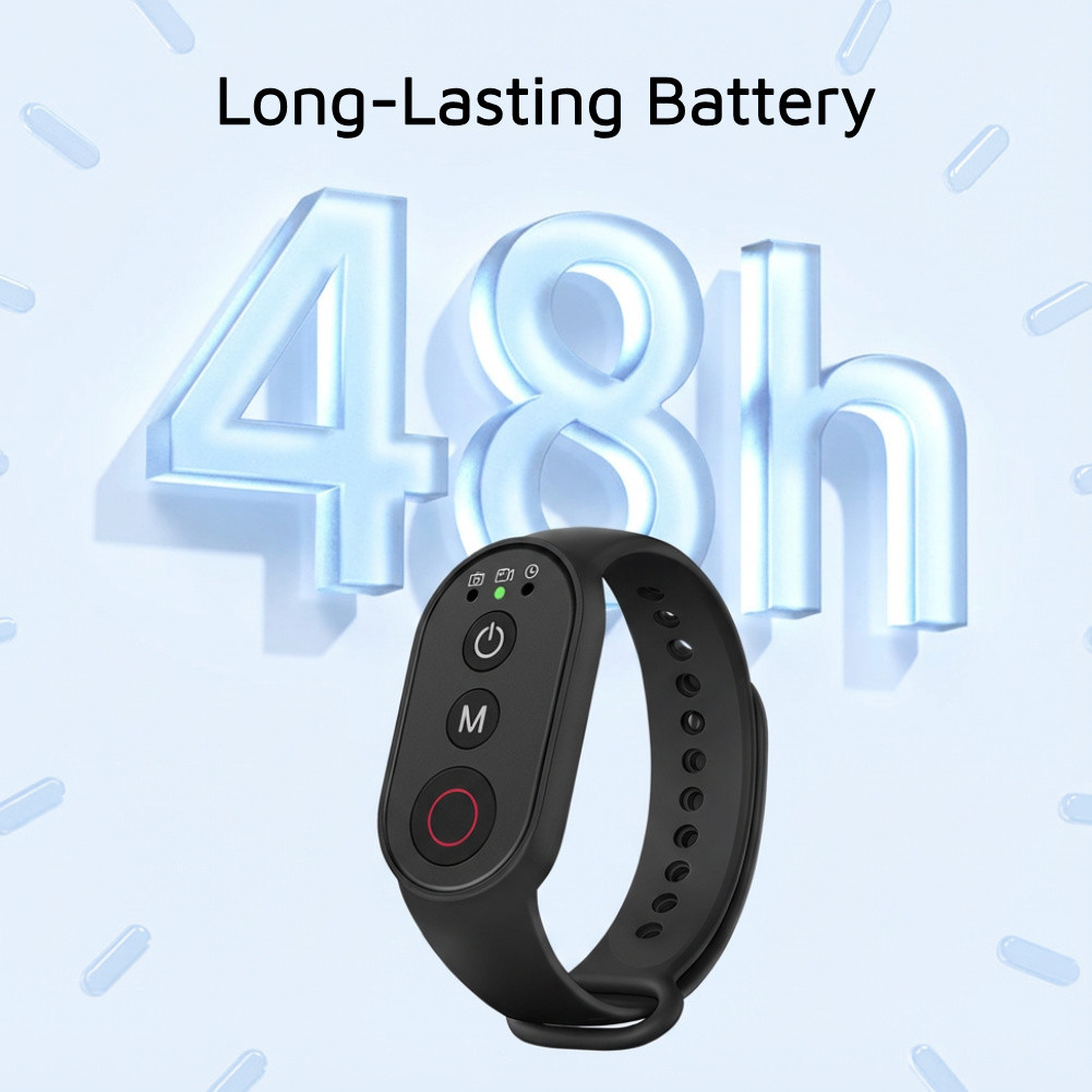 Vòng đeo tay điều khiển từ xa Bluetooth không dây có thể sạc lại INOVAGEN cho máy ảnh và điện thoại hành động, phạm vi 50m, dây đeo cổ tay, tương thích rộng rãi