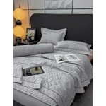 [M16] [Set 5 Món - Như ảnh] Bộ Chăn & Ga Gối Trần Bông Cotton Linen Sợi Lanh Cao Cấp Mềm Mát - Eva Bedding — ảnh 2