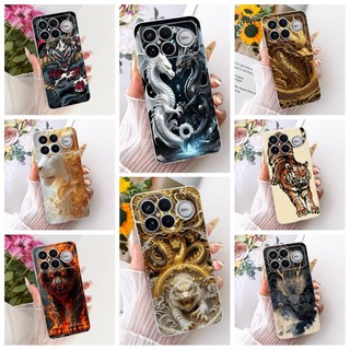 Dành Cho Xiaomi Redmi K90 Pro Max Vỏ Thời Trang Thoáng Mát Rồng Hổ Sư Tử Silicon Mềm Trong Suốt TPU Bảo Vệ Cho Poco F8 Ultra Ốp Lưng