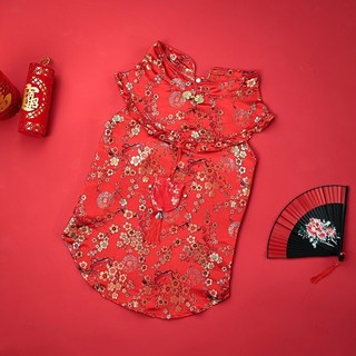 ✅ dam tét cho chó ✅ Pet độc quyền Trong Kho Lễ hội Áo Choàng Năm mới ăn mặc Mùa thu và mùa đông ♒Chó Lớn Đặc Biệt Năm Mới Quần Áo Tang Áo Mỏng Sườn Xám Váy Bên Động Vật Chăn Nuôi Golden Retriever Labrador❈