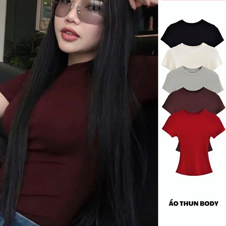 Áo Thun Nữ Ôm Body Cổ Tròn Cotton Tăm Nhuyễn  Mềm Mịn Mát - Kenco Brand Sài Gòn M208