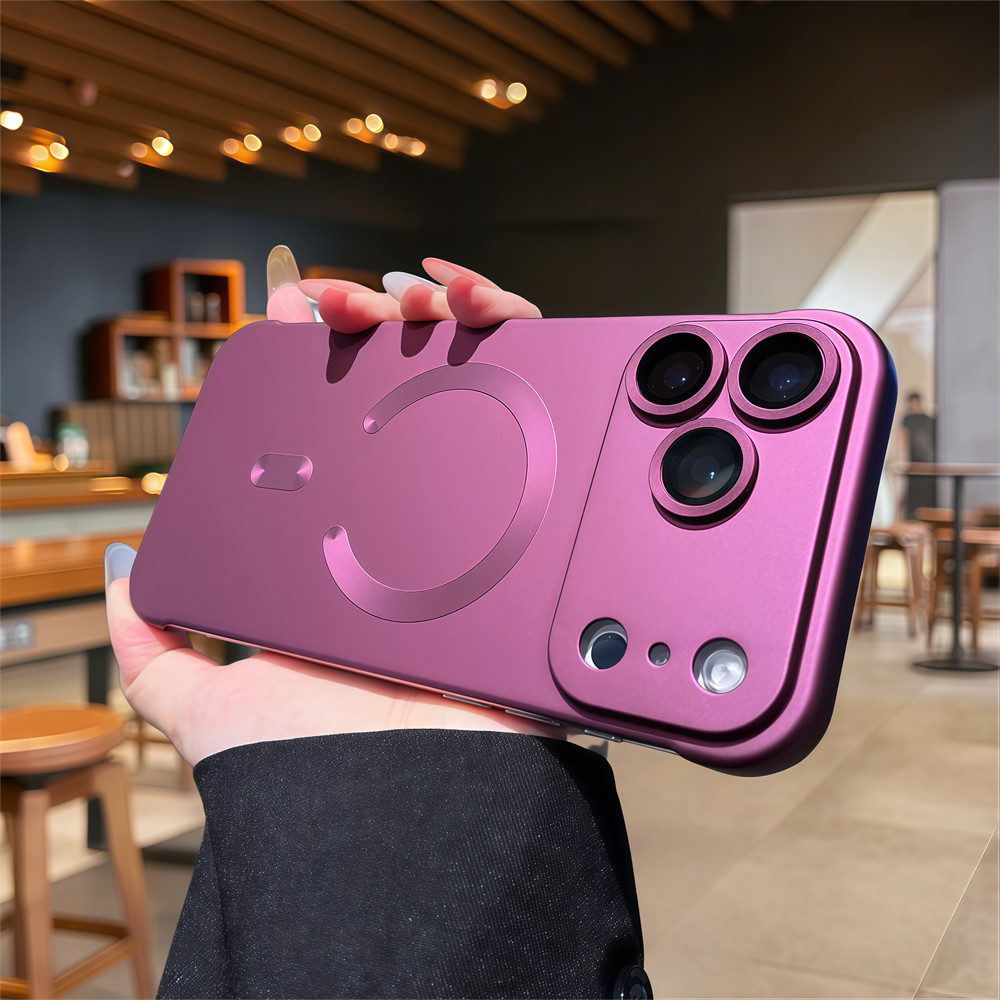 Ốp điện thoại từ tính không viền cho iPhone 17 Pro Max 13 14 15 16 pro max Ống kính bảo vệ Camera Vỏ chống sốc Vỏ cứng bảo vệ điện thoại