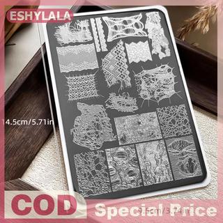 [Bea-t] Tấm dập móng tay dây ren kiểu Pháp Hình ảnh DIY In hình học Dụng cụ Stencil bằng thép không gỉ Mẫu tem làm móng tay [[mới]