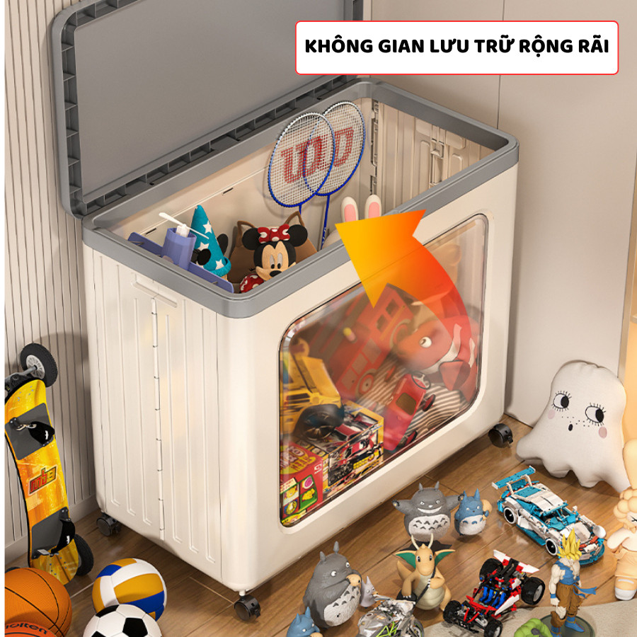 Hộp Đựng Đồ Chơi Gấp Gọn ENODA HOME, Thùng Đựng Quần Áo Dung Tích Lớn, Hộp Đựng Đồ Có Bánh Xe Q431