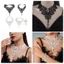 Treeling Retro Gothic Rỗng Ra Ren Vòng Cổ Với Ngọc Trai Có Thể Điều Chỉnh Chiều Dài Cổ Dây Xích Handmade Choker Thời Trang Enth