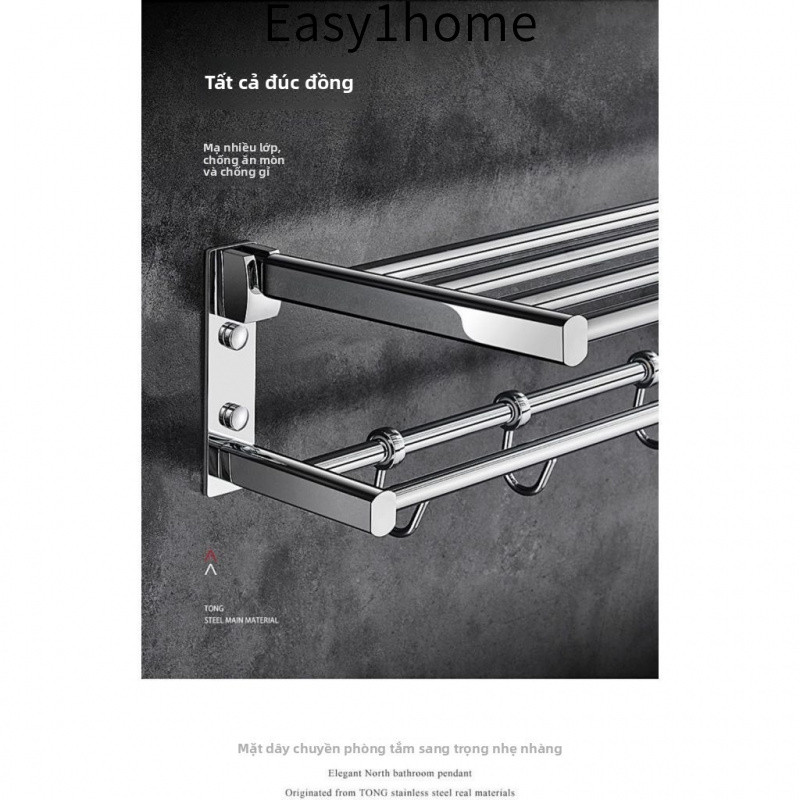 【 KOHLER 】Giá treo khăn tắm bằng đồng không cần khoan, giá treo khăn tắm bằng đồng, giá đỡ trưng bày, giá lưu trữ phòng