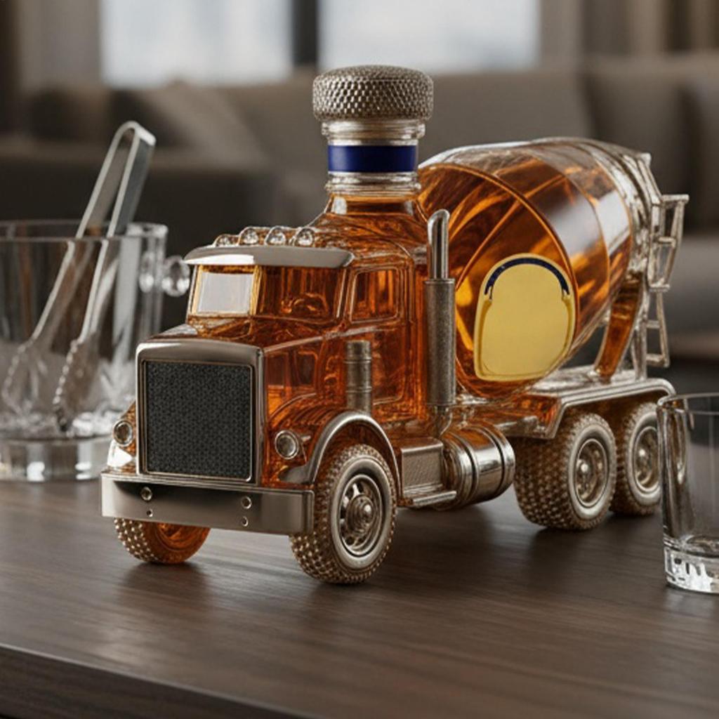 Thủy Tinh Whisky Bình Đựng Rượu Whisky Chủ Đề Xi Măng Trộn Xe Tải Chai Hình Xe Tải Thủy Tinh Whisky Bình Rượu Hài Hước shopidaevn