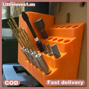 Littleloves1 1 Máy Khoan Giá Đỡ 20 / 50 Lỗ Bit Tổ Chức Tua Vít Đầu Lưu Trữ Hộp Dụng Cụ Bảng Lỗ Tua Vít Đứng Lục Giác Shank Sắp Xếp VN