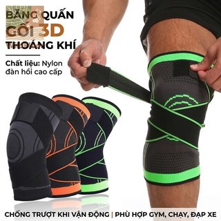3D Nẹp Đầu Gối Hỗ Trợ Đầu Gối Nylon Spandex Nén Tay Tập Gym Chạy Xe Đạp Giảm Đau