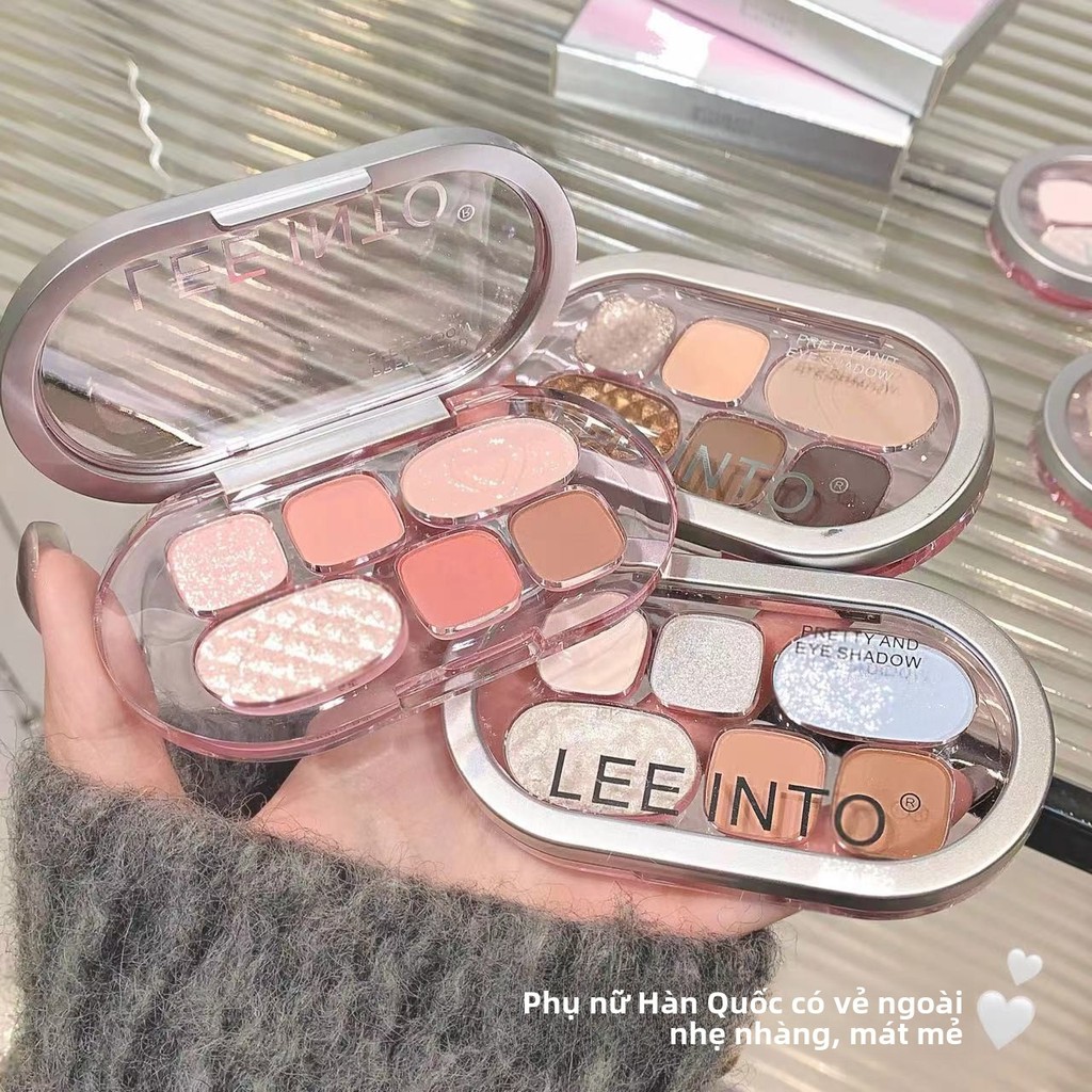 Palette mắt LEEINTO 6 màu - 【Tông màu mood】, lên màu chuẩn, chất ánh kim, matt, lấp lánh tinh tế, lâu trôi