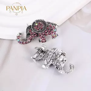 PNPIA- Kim Cương Giả Voi Thổ Cẩm Dành Cho Nữ Phong Cách Retro Động Vật Xòe Trang Sức Pin Phụ Kiện Thời Trang Cho Đảng Hoặc Hàng Ngày