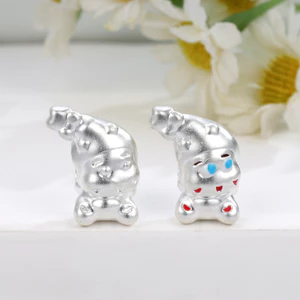 Bạc Nguyên Chất 999 Pop Mart Starman diy Đính Hạt Hoạt Hình Giáng Sinh Bện Dây Phụ Kiện Lấp Lánh Rời Hạt Phụ Kiện