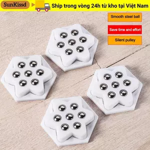 SUNKISSD 4 Bánh Xe Đa Năng, Ròng Rọc Tự Dính 7 Hạt Tự Dính, Bánh Nội Thất Tắt Tiếng