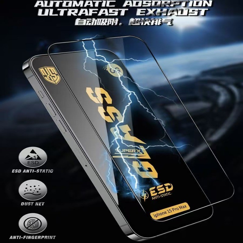 Kính cường lực chống tĩnh điện bằng nhôm cao cấp HD sang trọng Thích hợp cho iPhone 17 16 15 14 13 12 11 Pro Max Air Plus XR X XS Max Phim điện thoại