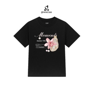 Áo BabyTee- HOA & NGỌC TRAI - Premium Cotton Sợi Đôi 250gsm - 2 Chiều Cổ Tròn