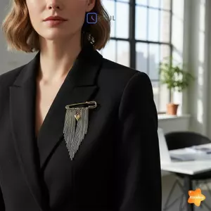 Tối Giản sel Dây Xích Trái Tim Thổ Cẩm Thanh Lịch An Toàn Pin Ve Áo Trang Trí Cho Xezer Đầm Đồng Phục Mới