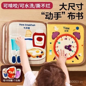 Bé Yên Tĩnh Rách Sách Giáo Dục Sớm Sách Vải Xé Không Xấu Có Thể Cắn Velcro Giáo Dục Sớm Sách nỉ Đồ Chơi Có Thể Giặt 3SGE