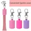 HFTOY Thiết Thực Silicone Móc Khóa Nắp Phụ Kiện Di Động Bền Giá Đỡ Móc Khóa Có Thể Điều Chỉnh Để Bảo Quản Son Bóng Và Nắp Balm ~