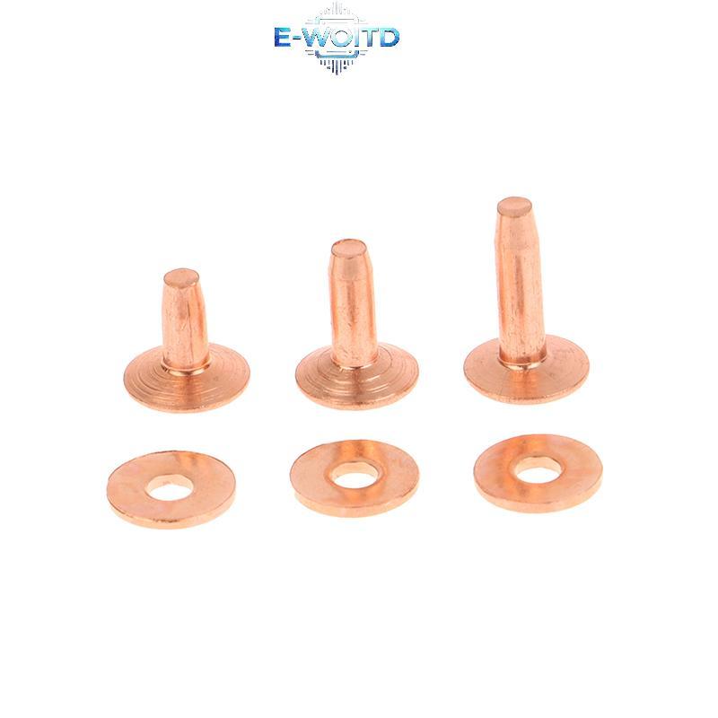 E-WOITD Bộ 10 Đinh Tán Đồng Kèm Vòng Đệm Burrs, Phụ Kiện Cố Định Da, DIY Vintage