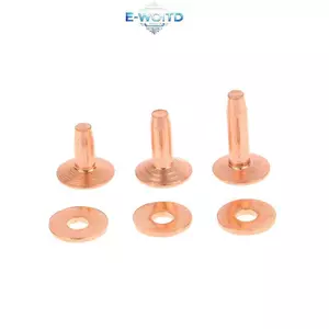 E-WOITD Bộ 10 Đinh Tán Đồng Kèm Vòng Đệm Burrs, Phụ Kiện Cố Định Da, DIY Vintage