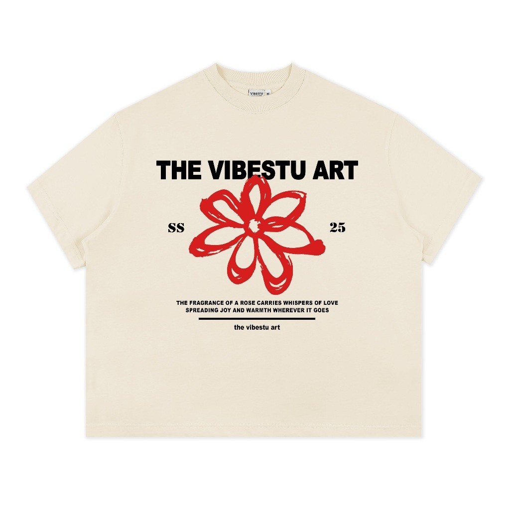 （Giao hàng 24h）Angela  Áo Thun Nam Nữ in " Flower SS25 " Form Rộng Unisex 220Gsm 100% Cotton Local Brand