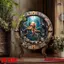 HELLOYOUNG Nghệ thuật treo tường bạch tuộc Steampunk, Dấu hiệu thiếc kim loại cổ điển để trang trí phòng khách