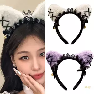 Ở Lại Giáng Sinh Băng Đô Quấn Tóc Ren Nơ Mèo Tai Anime Băng Đô Nữ Clubwear Hairhoot