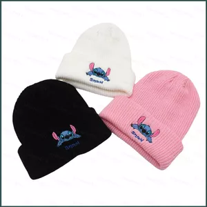 SQ Hoạt Hình Stitch Trẻ Em Mũ Đan Mùa Thu Đông Ngoài Trời Ấm Áp Làm Dày Mũ Len Mềm Mại Và Ấm Mũ Quà Tặng Cho Trẻ Em