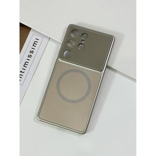 Cửa sổ lớn nhẹ phù hợp với ốp lưng điện thoại Samsung S26Ultra S25Ultra sạc không dây S24 màu chặn chống rơi cứng