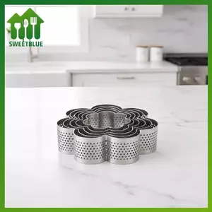 SWEET Thép không gỉ Crumpet Ring 1 Cái Khuôn Tart đục lỗ cho Mousse Bánh ngọt và Bánh nướng tại nhà hoặc tiệm bánh n