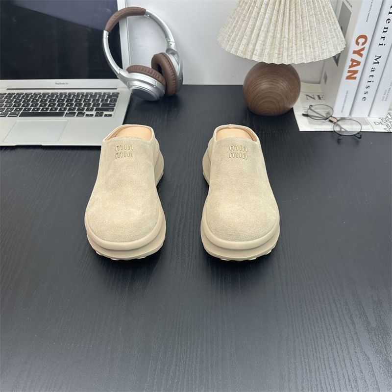 【✨Spot】Giày Birkenstock đế dày Đơn giản Đế êm Mũi tròn Đế nâng cao 6cm Không mỏi chân Đi làm Giày nữ