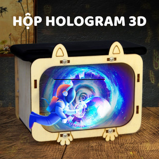 Hộp Gỗ Chiếu Phim Hologram 3D Cho Bé MAISON, Trình Chiếu 3D Sống Động Phù Hợp Với Mọi Điện Thoại