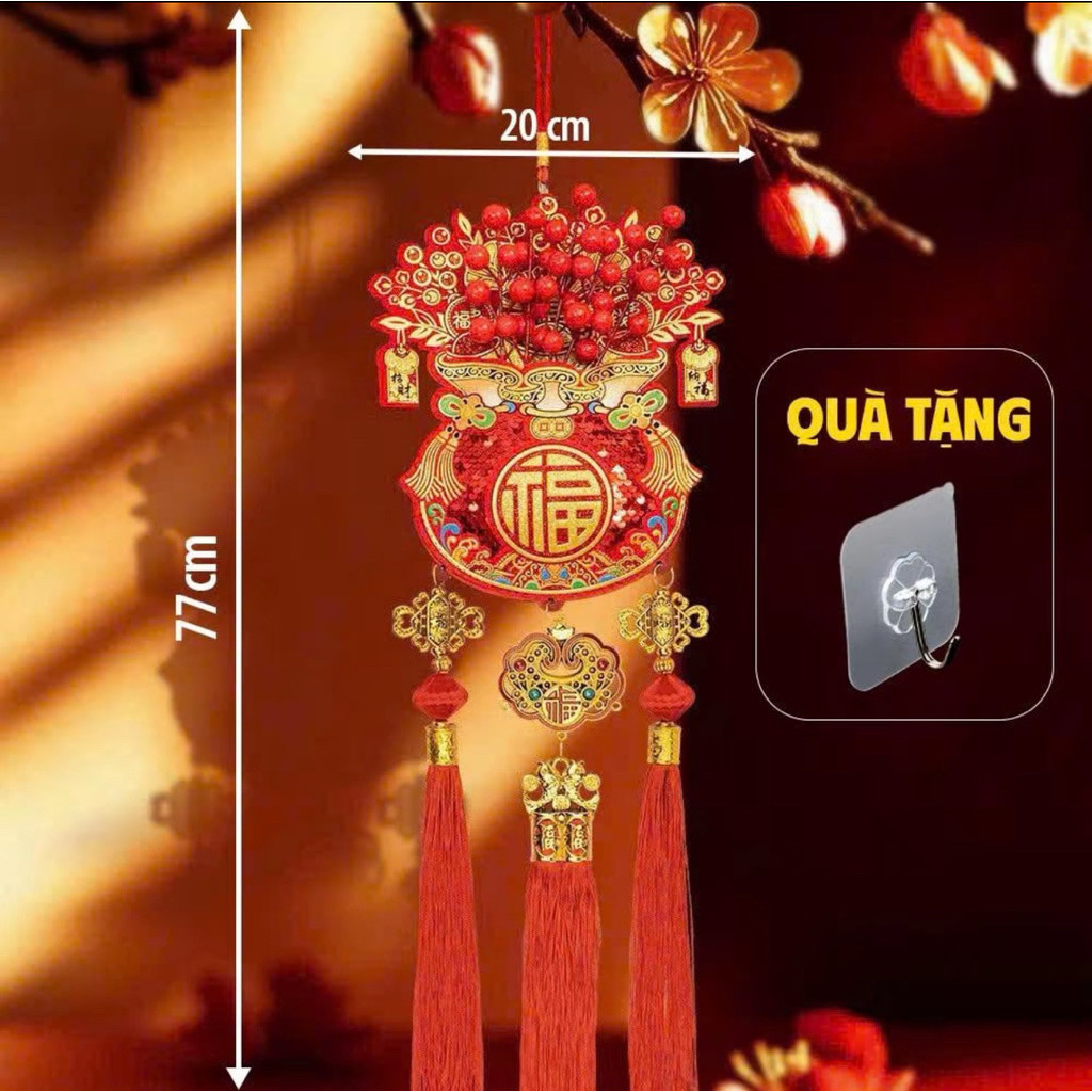 Dây Treo Túi Tài Lộc 2026 {Tặng kèm đào đông} – Đón Tết Hút Lộc Hút Vàng