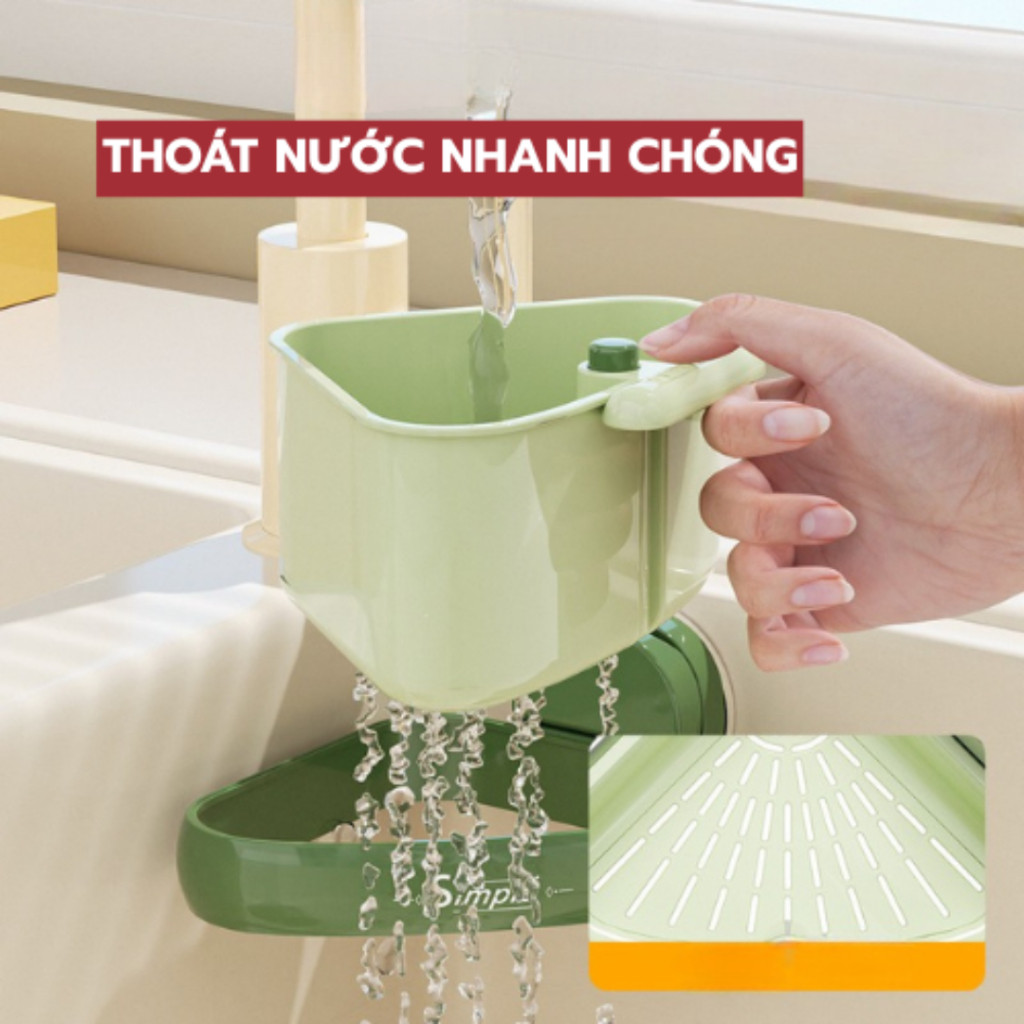 Giỏ Lọc Rác Góc Bồn Rửa Chén Bát Hình Tam Giác Hút Chân Không Tiên Ích