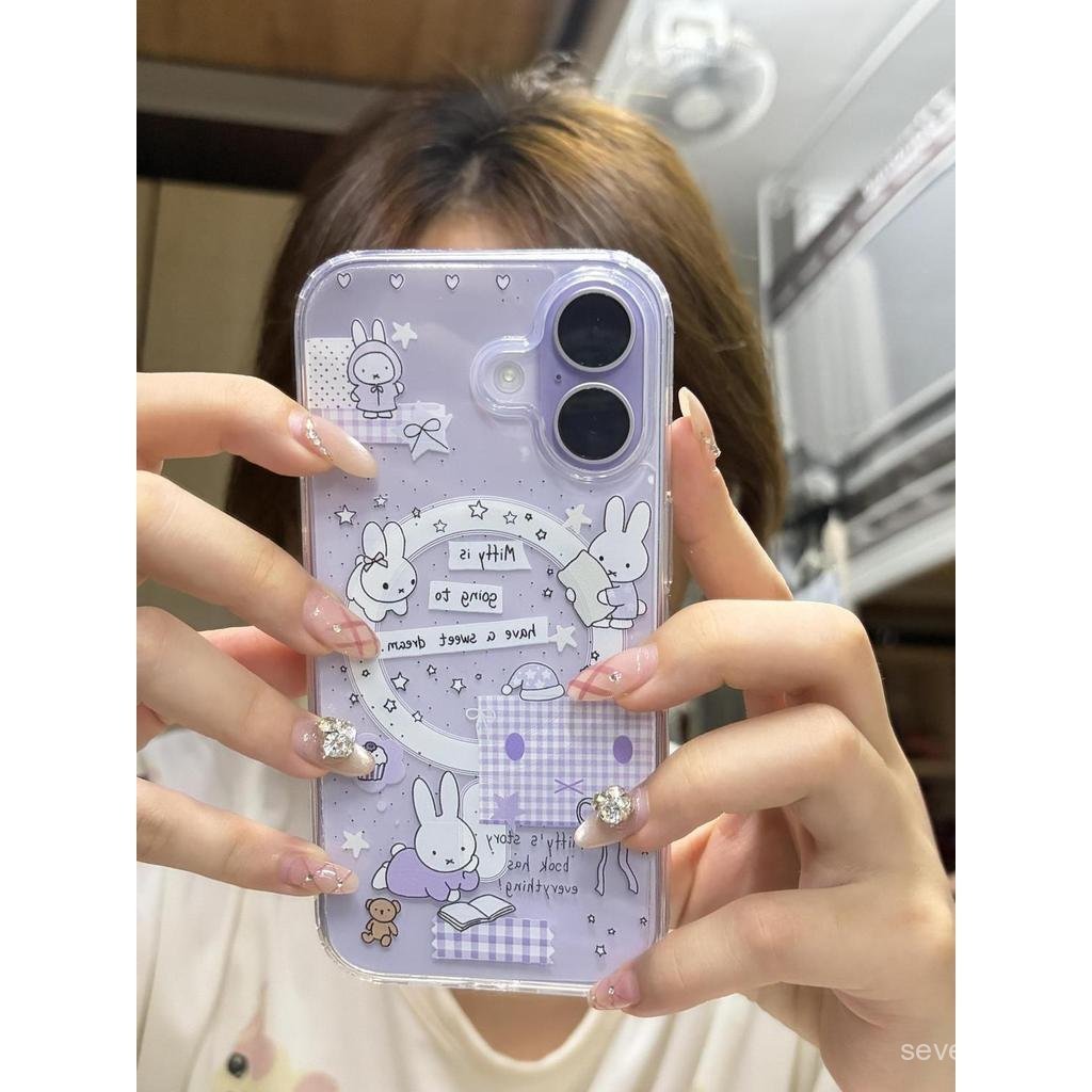 Ốp Điện Thoại Thích Hợp Cho iPhone 7 8 X XS XR XSMAX 11 12 13 14 15 16 17 Pro max Plus Air Reading Miffy Rabbit Vỏ Bảo Vệ Chống Sốc Từ Tính Bao Gồm Tất Cả LDOI