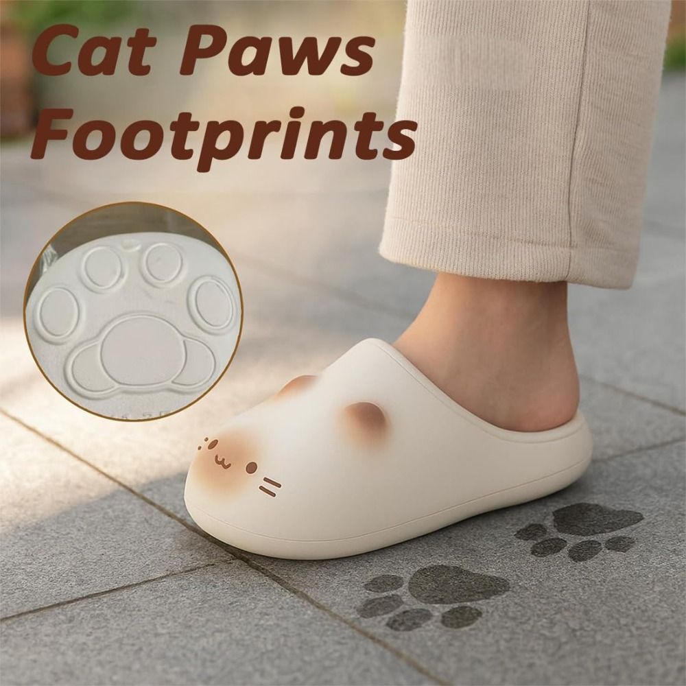 Dép Mèo PYCOU, Mũi Đóng Chống Thấm Nước Kitty Mules, Đóng Lưng Ấm Đáy Mèo Dép Ngoài Trời Trong Nhà