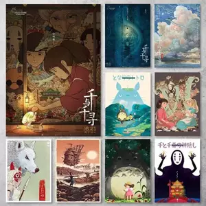 Hayao Miyazaki Totoro Spirited Away Tranh Canvas Anime Nghệ Thuật Trang Trí Nhà