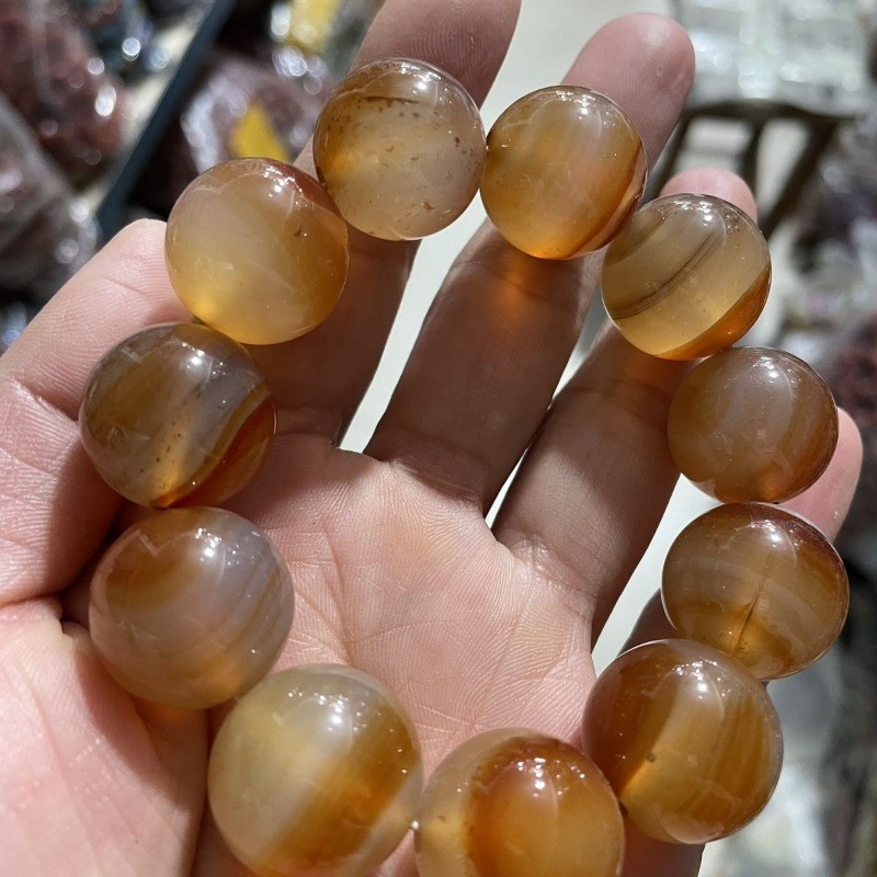 Tự Nhiên Ice Loài Rối Lụa Mã Não Vòng Tay Nam Nữ Hạt Phong Cách Cặp Đôi