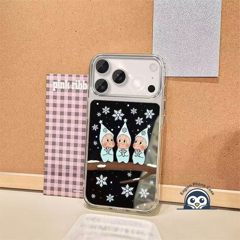 Ốp Điện Thoại Gương Tuyết Lấp Lánh Dễ Thương Cho Motorola Moto Edge 70 60 Fusion Plus 60S Pro X70 Air G100 G100S G86 G82 G77 G67 G57 Power G56 G52 G06 Vỏ Hoạt Hình Mùa Đông Ngộ nghĩnh Bìa Mềm