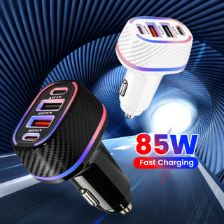 Elough 85W Sạc Xe Hơi Dual USB Loại C PD3.1A Sạc Nhanh Xe Điện Thoại Sạc Adapter