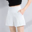 Quần short ống rộng chữ a eo cao dành cho nữ 2024 Quần short thời trang màu trắng phù hợp với mọi trận đấu 5.12