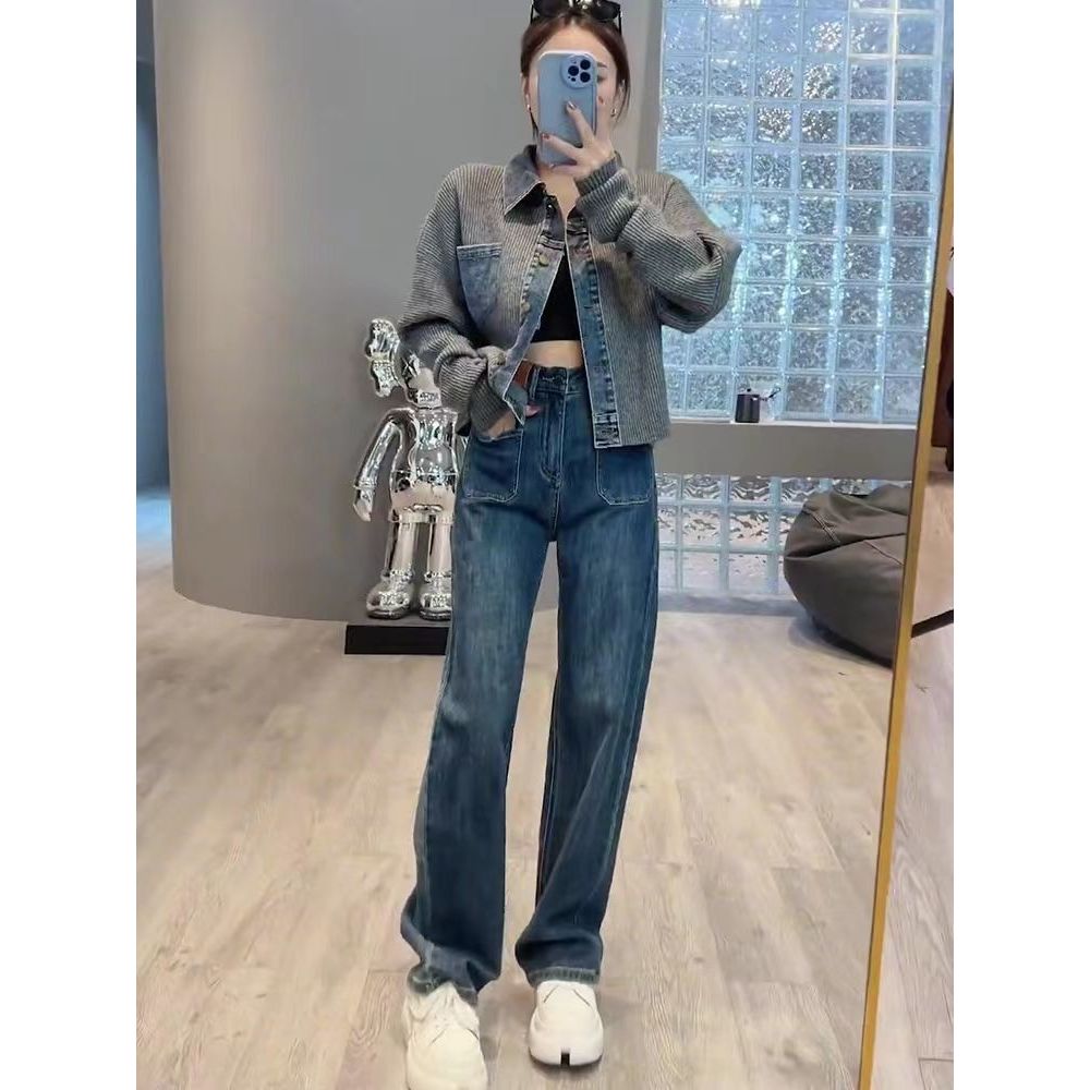 Áo khoác nữ Thiết kế Niche Loose Thời trang Ngắn Retro Denim