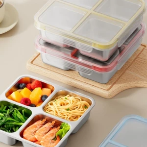 Hộp đựng kín khí 4 ngăn bền BTF Hộp đựng bằng thép không gỉ 304 cho người lớn Trẻ em 720ML