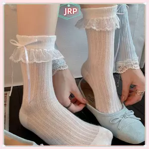 JRP Nữ Mùa Hè Mắt Cá Chân Sos Nơ Ren Mỏng Thoáng Khí Và Hút Mồ Hôi Cho Thời Trang Hàng Ngày Nhìn JRP