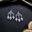 PNPIA- Dân Tộc Bohemian Bạc Hoa Thả Bông Tai Nữ Vintage Rỗng Ra Tòn Ten Bông Tai Cho Quà Tặng Sử Dụng Tiệc