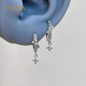 PNPIA- Nữ Hình Học Tai Bule Bông Tai Zircon Vòng Tuyên Bố Trang Sức Phong Cách Tối Giản Cho Văn Phòng Nhìn