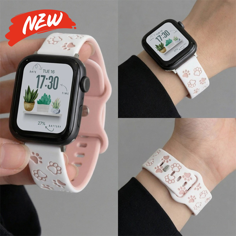 Dây đeo silicon dễ thương tương thích cho Apple Watch Series 11 / 10 46mm 42mm Ultra3 / 2 / 1 49mm 41mm 44 45mm 9 8 7 6 5