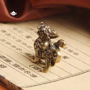 Maybest Tượng Tượng Sự Giàu Có Đồng Thau Trang Trí Thịnh Vượng Phong Cách Trung Hoa Trang Trí Qilin Rồng Lu Động Vật Phong Thủy Vintage {VN}